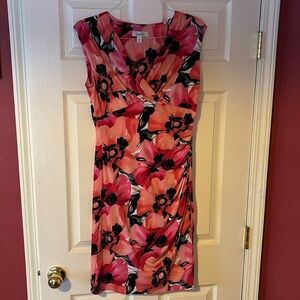 Floral Pink and Black Dress